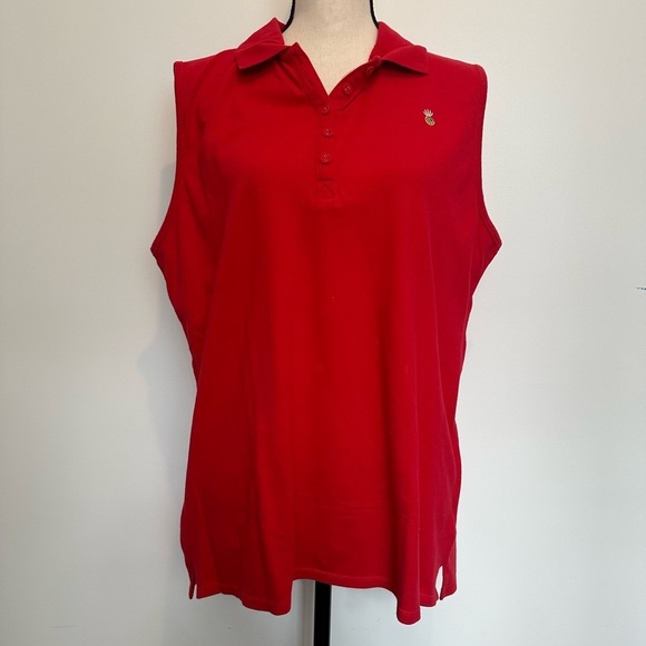 White stag, red short sleeve polo shirt,  pineapple XL EUC - Picture 1 of 8